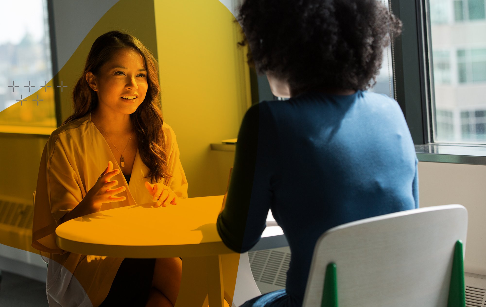 Two business women conducting an interview