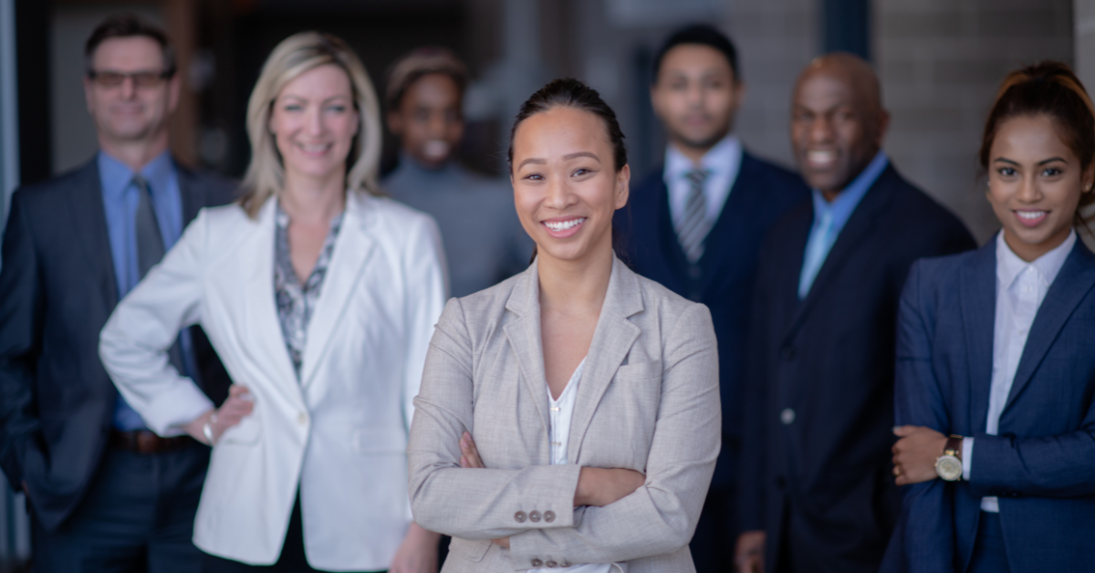 Group of professional people in an office in the membership sector